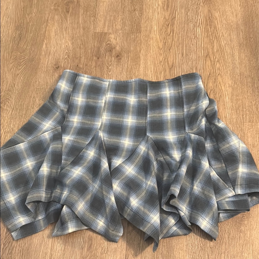 Free people Flannel pull on skirt